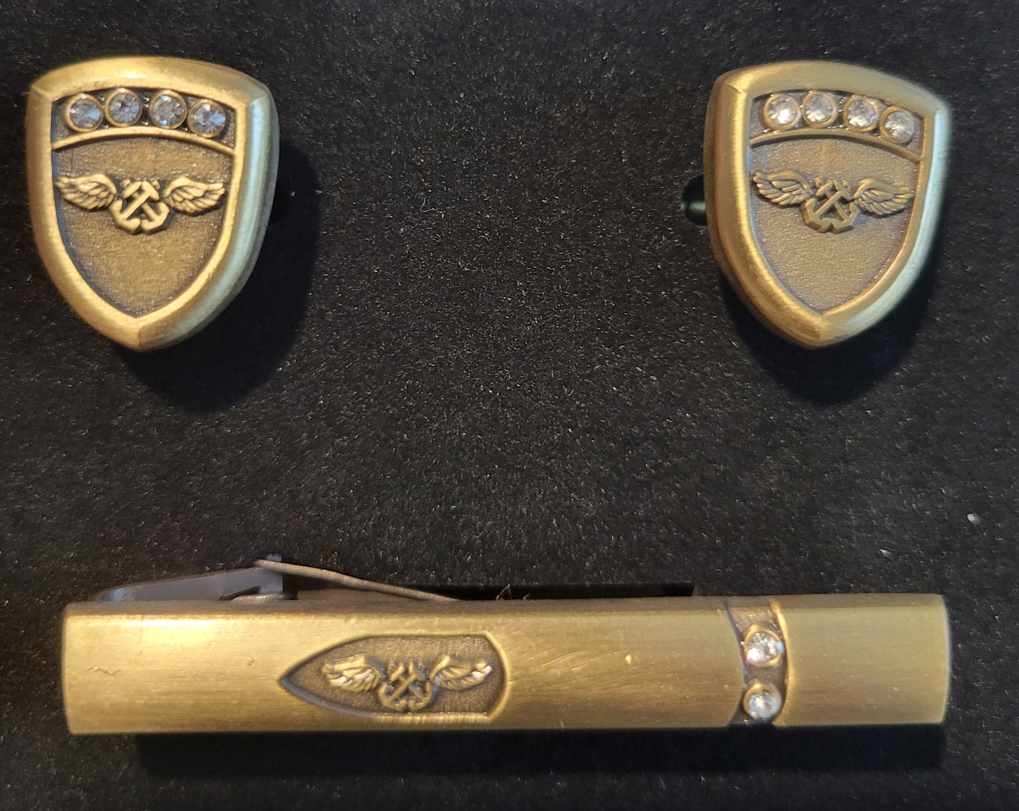 CUFF LINKS AND TIE CLIP SETS (AB / HERITAGE ANCHOR)