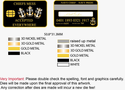 Chiefs Card - Antique Plating (Gold/Nickel)